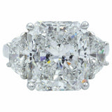 5Ct Radiant Cut Diamond Gatsby Iced Trilogy Engagement Ring 18K White Gold Over