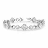 20Ct Round Cut Diamond Floral Infinity Tennis Bracelet 14K White Gold Finish