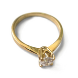 0.4ct Round Cut Diamond Engagement Ring 14k Yellow Gold Finish Solitaire Women