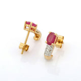 2ct Drop Earrings Oval Cut Pink Ruby Stylish Design 14k Yellow Gold Finish