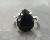 2.5ct Engagement Ring Pear Cut Black Diamond Solitaire 14k White Gold Finish