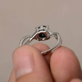 1.4ct Round Black Diamond Engagement Ring 14k White Gold Finish Infinity Promise