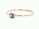 0.5ct Engagement Ring Princess Cut Blue Tanzanite Solitaire 14k Rose Gold Finish