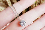 1ct Round Cut Diamond Classic Solitaire Pendant with Chain 14k White Gold Finish