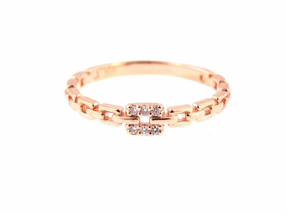 0.5Ct Round Cut Diamond Rectangular Links Wedding Band 14K Rose Gold Finish