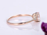 1.3ct Oval Cut Peach Morganite Engagement Ring Minimalist 14k Rose Gold Finish