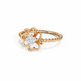 1.2ct Engagement Ring Round Cut Diamond Floral Minimalist 14k Rose Gold Finish