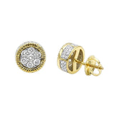 1Ct Round Cut Diamond Round Shaped Iced Women Stud Earrings 14K Yellow Gold Over