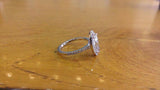 1.5ct Marquise Cut Diamond Accents Halo Engagement Ring 14k White Gold Finish