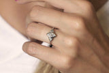 Three Stone Engagement Ring 1.2ct Marquise Cut Diamond 14k White Gold Finish