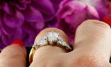 1.7ct Marquise Cut Diamond Floral Design Engagement Ring 14k Yellow Gold Finish