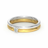 0.3ct Wedding Ring Band Round Cut Diamond Anniversary Design 14k DualGold Finish