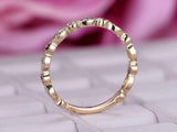 0.8ct Round Cut Purple Amethyst Half Eternity Vintage Band 14k Rose Gold Finish