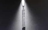 3ct Oval Cut Diamond Fancy Long Women Pendant with Chain 14k White Gold Finish