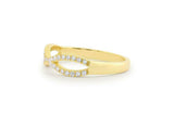 Infinity Half Eternity Wedding Band 1ct Round Cut Diamond 14k Yellow Gold Finish