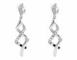 0.25ct Round Cut VVS1D Diamond Twist Infinityv Drop Earrings 14k White Gold Over