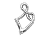 1.35ct Round Cut VVS1D Diamond Pendant Musical Beam Note 14k White Gold Finish