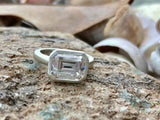 1.76ct Engagement Ring Emerald Cut Diamond Solitaire Design 14k WhiteGold Finish