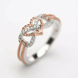 1Ct Round Cut Diamond Heart Infinity Design Engagement Ring 14K Dual Gold Finish