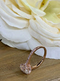 1.5ct Pear Cut Diamond 4 Prong Solitaire Engagement Ring 18k Rose Gold Finish