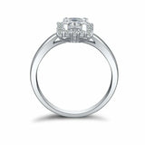 1.7ct Princess Cut Diamond Halo Solitaire Engagement Ring 14k White Gold Finish