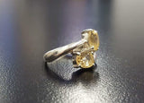 1.7ct Engagement Ring Oval Cut Citrine Two Stone Bypass 14k White Gold Finish