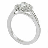 1ct Round Cut Diamond Engagement Ring Halo Accent Solitaire 14k WhiteGold Finish