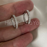 1ct Round Cut Moissanite Inside Out Exquisite Hoop Earrings 14K WhiteGold Plated