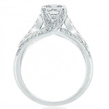 2.5ct Princess Diamond Solitaire Accent Antique Inspired Ring 14k WhiteGold Over