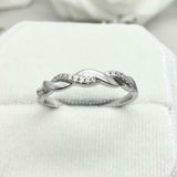 1ct Wedding Ring Band Round Cut Diamond Infinity Design 14k White Gold Finish