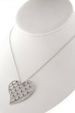 0.57ct Round Cut Blue Sapphire Pendant Chain Heart Shaped 14k White Gold Finish