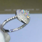 2.2ct Heart Cut Diamond Engagement Ring Dual Halo Solitaire 14k WhiteGold Finish