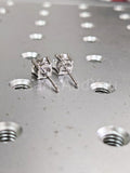 2ct Round Cut Moissanite 4 Claws Solitaire Stud Earrings 14k White Gold Plated