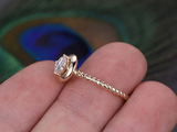 0.6ct Round Cut Diamond Engagement Ring Rope Style Design 14k Yellow Gold Finish