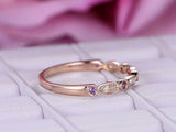 1ct Round Purple Amethyst Wedding Band Vintage Half Eternity 18k Rose Gold Over