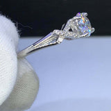 2.1ct Round Cut Diamond Engagement Ring Split Shank Band 14k White Gold Finish