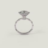 1.6ct Cushion Cut Diamond Choker Solitaire Hidden Halo Ring 14k White Gold Over