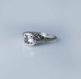 0.6ct Round Cut Diamond Engagement Ring 14k White Gold Finish Vintage Solitaire