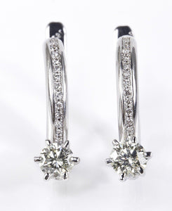 Fancy Women Drop Earrings 1.9ct Round Cut VVS1D Diamond 14k White Gold Finish