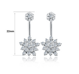 2.8ct Round Cut Diamond Flower Design Women Stud Earrings 14k White Gold Finish