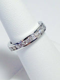 3Ct Round Cut Diamond Channel Set Eternity Wedding Band 14K White Gold Finish