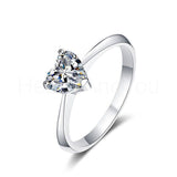 1ct Heart Cut Simulated Diamond Solitaire Engagement Ring 14k White Gold Plated