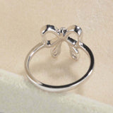 Bow Knot Design Engagement Ring 1.6ct Round Cut Diamond 14k White Gold Finish