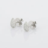 1.7ct Stud Earrings Round Cut Diamond Cluster Design 14k White Gold Finish