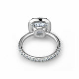 1.2ct Cushion Cut Diamond Engagement Ring Halo Round Accent 14k WhiteGold Finish