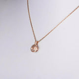 1.2ct Round Cut Diamond Pendant with Chain Bezel Solitaire 14k Rose Gold Finish