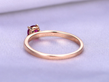 0.35ct Round Pink Ruby Engagement Ring Minimalist Solitaire 14k Rose Gold Finish