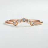 0.5ct Round Cut Black Diamond Wedding Band Curved Stackable 14k Rose Gold Finish