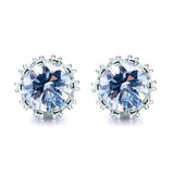 2ct Round Cut VVS1D Diamond Crown for Women Stud Earrings 14k White Gold Finish