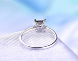 1.3ct Princess Cut Diamond Accents with Solitaire Ring 14k White Gold Finish